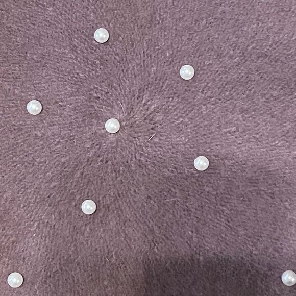 NWT INC International Concepts faux pearl mauve beret - Picture 9 of 10